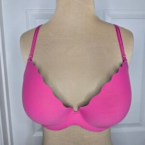 B.tempt'd by Wacoal b.wow'd Push-Up Convertible 36D‎ Pink Leopard Scalloped Bra
